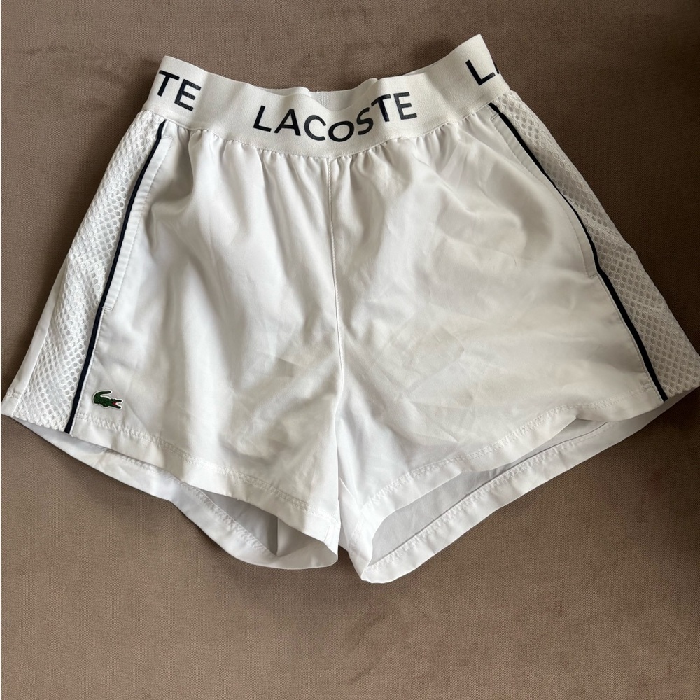Lacoste Women's White Athletic Shorts